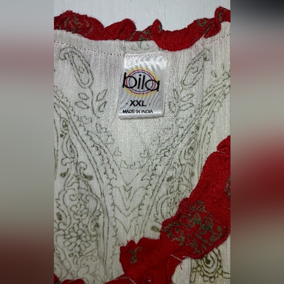 Bila Red and Multicolor Paisley Tank Top - Picture 2 of 3